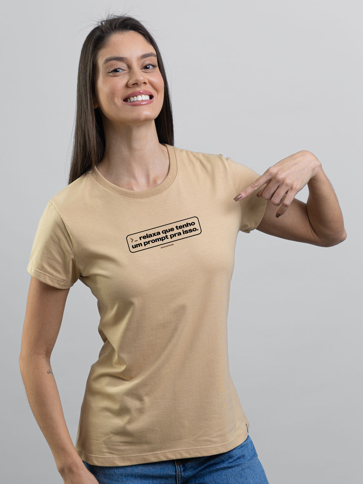 Camiseta Feminina Eu Tenho Um Prompt Asmanhas