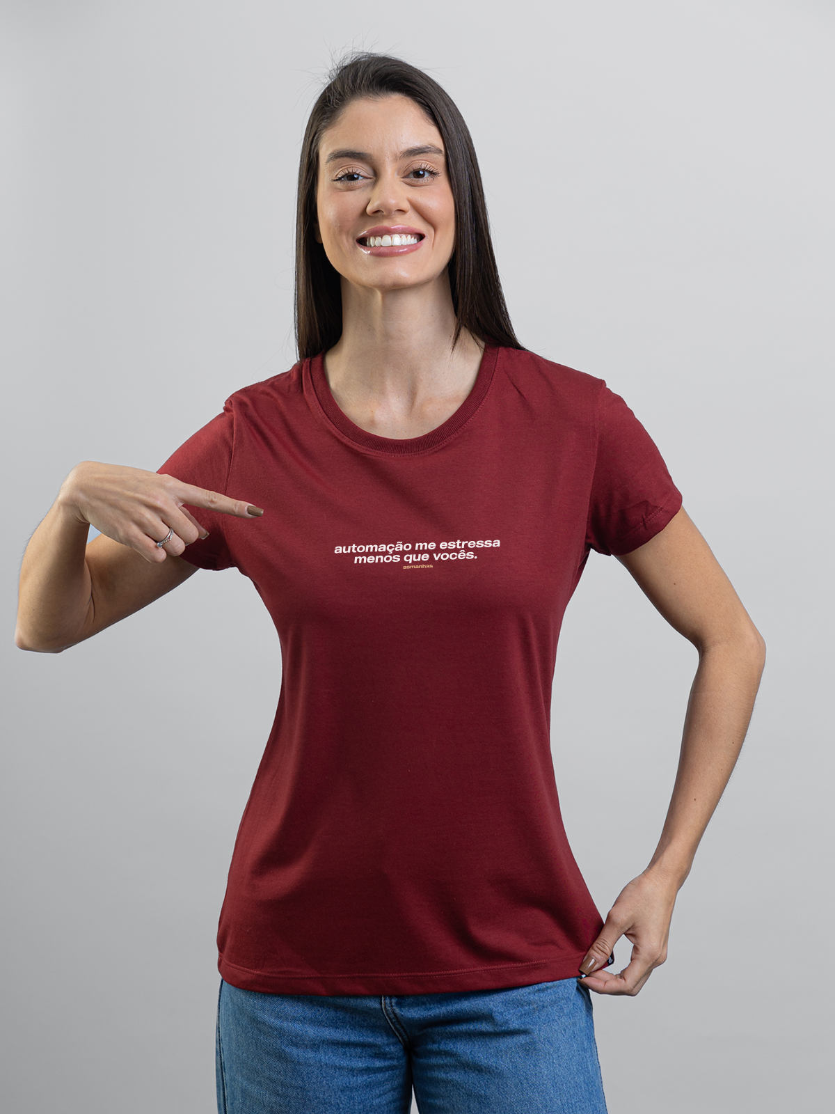 Camiseta Feminina Automação Me Estressa Asmanhas