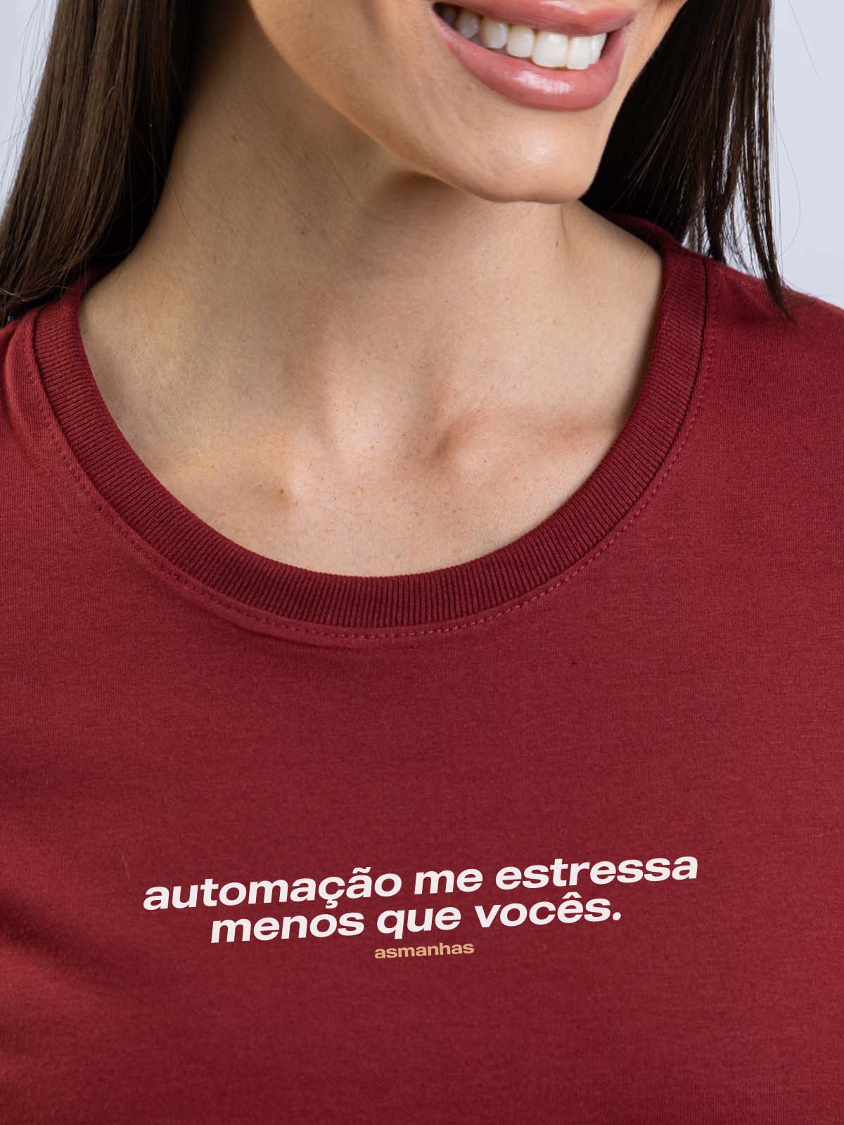 Camiseta Feminina Automação Me Estressa Asmanhas