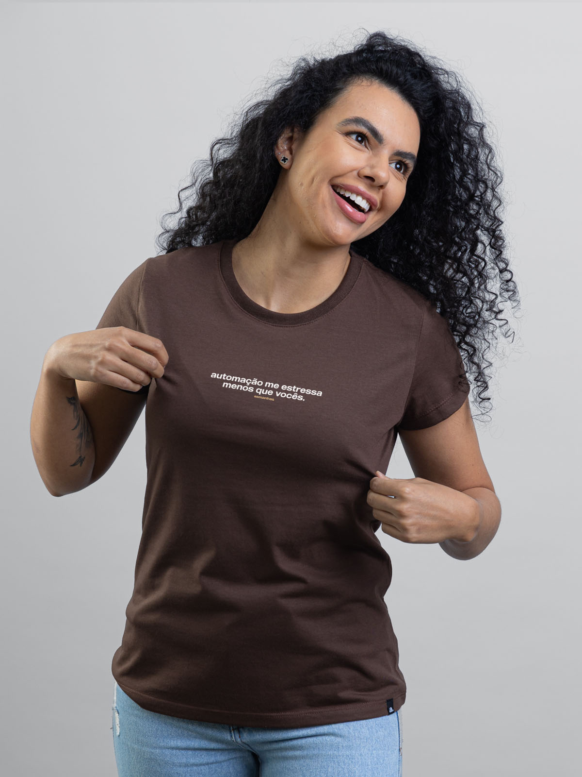 Camiseta Feminina Automação Me Estressa Asmanhas