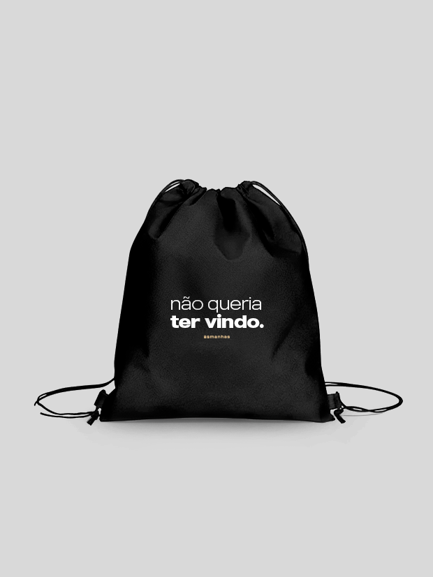 Sacola Não Queria Ter Vindo Preta Asmanhas