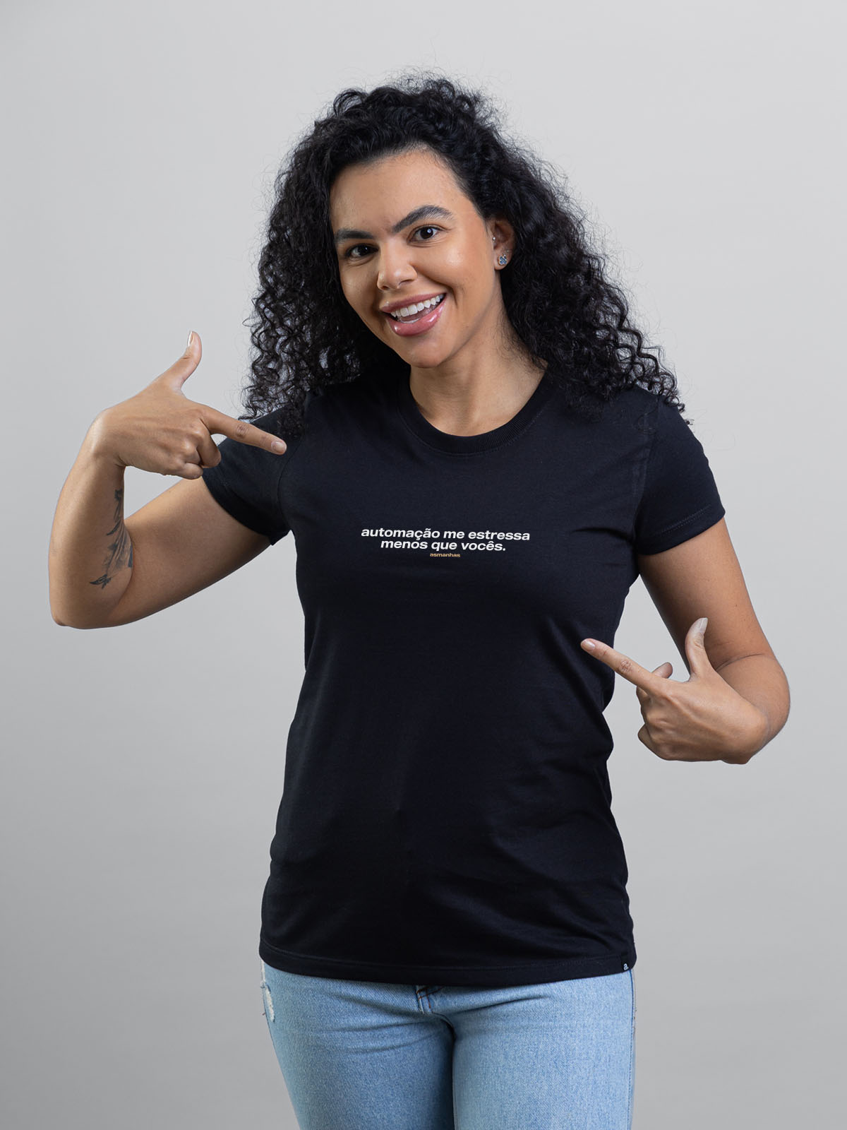 Camiseta Feminina Automação Me Estressa Asmanhas