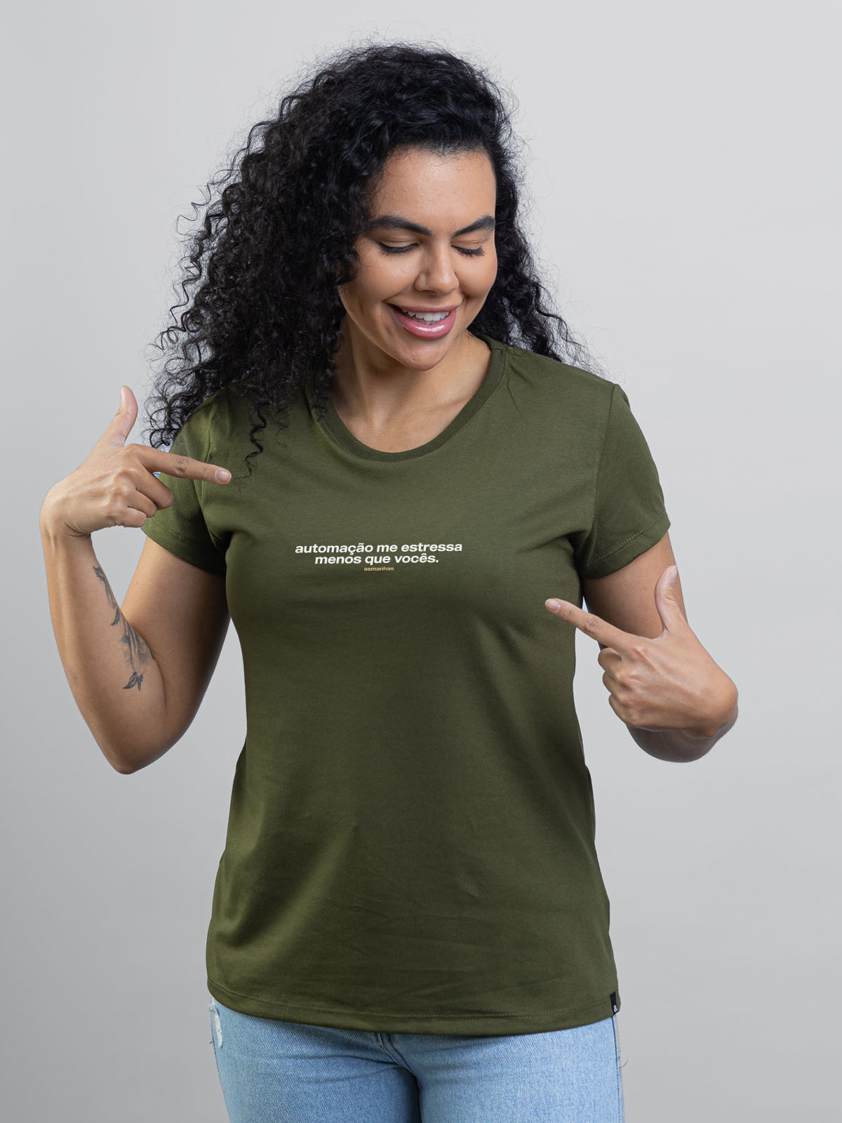 Camiseta Feminina Automação Me Estressa Asmanhas