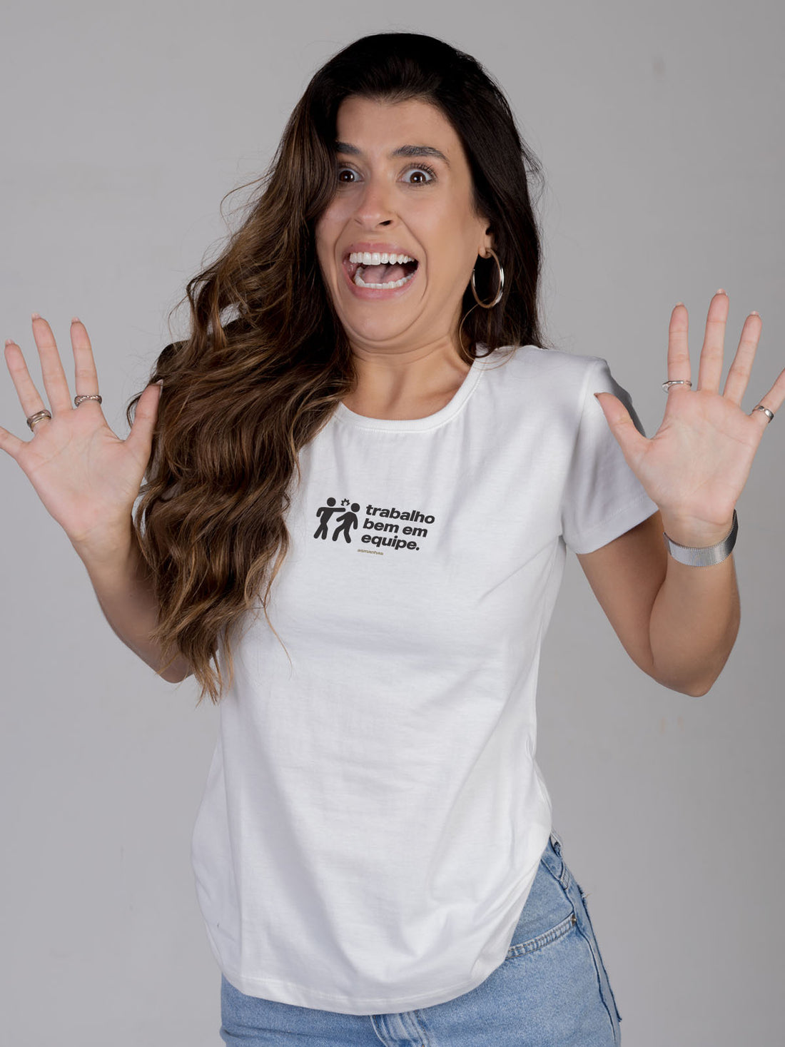 Camiseta Feminina Trabalho Bem em Equipe Asmanhas