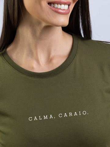 Camiseta Feminina Calma Caraio Minimalista Asmanhas Liquida