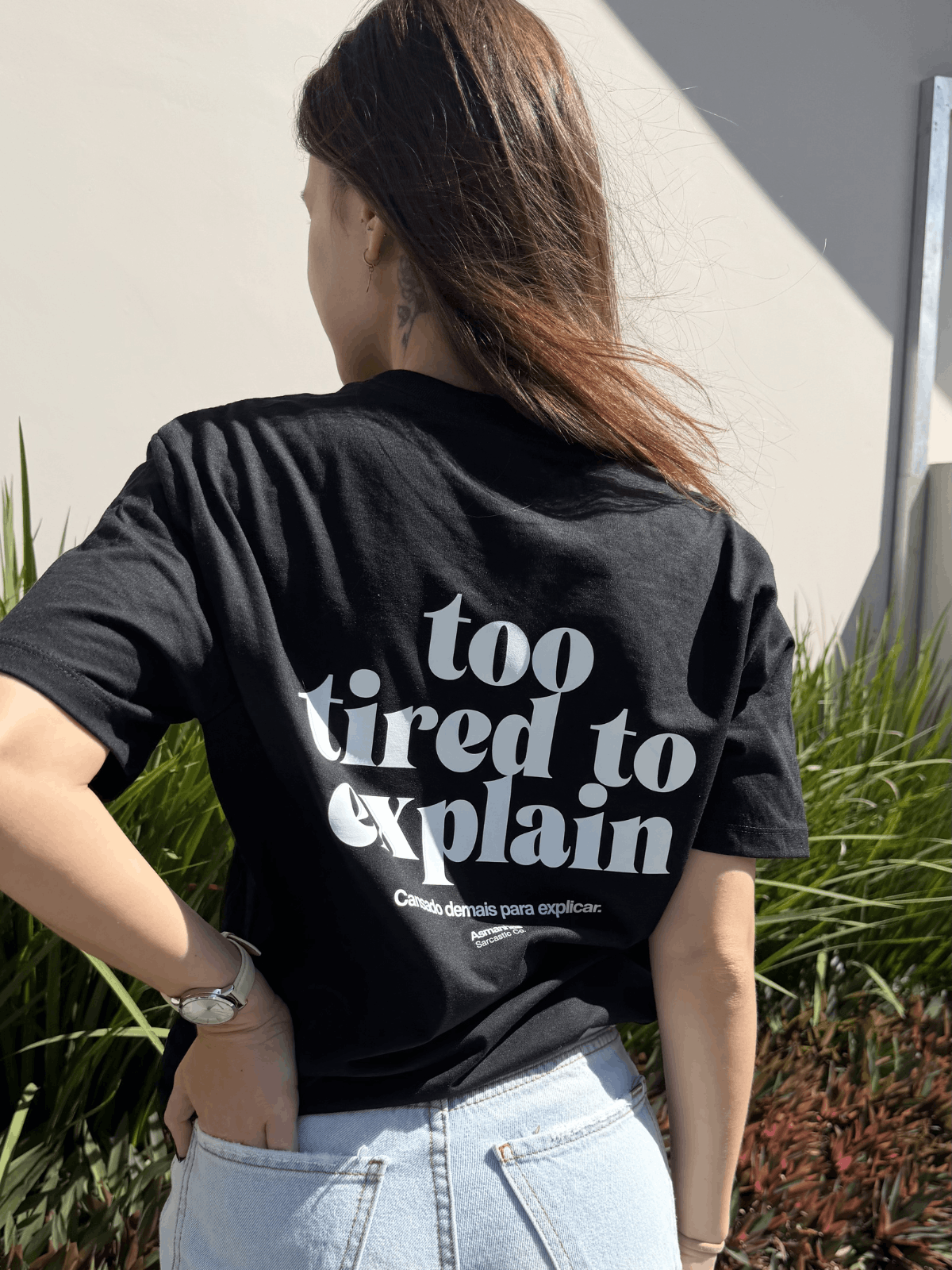 Camiseta Oversized Too Tired To Explain Asmanhas