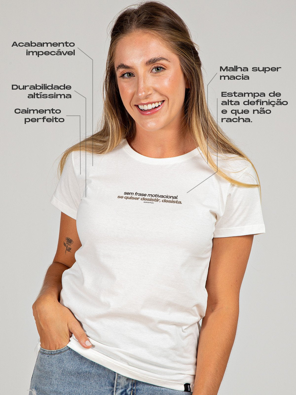 Camiseta Feminina Sem Frase Motivacional Asmanhas