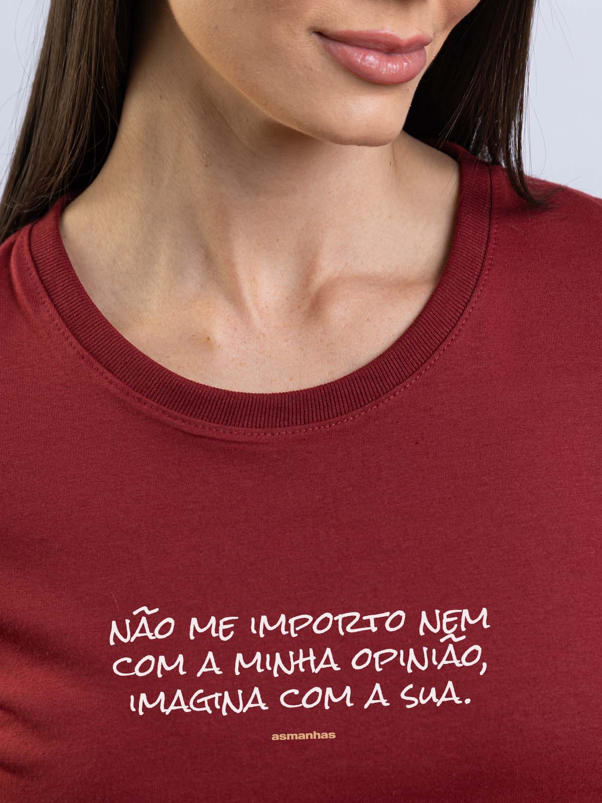Camiseta Feminina Não Me Importo Asmanhas Liquida