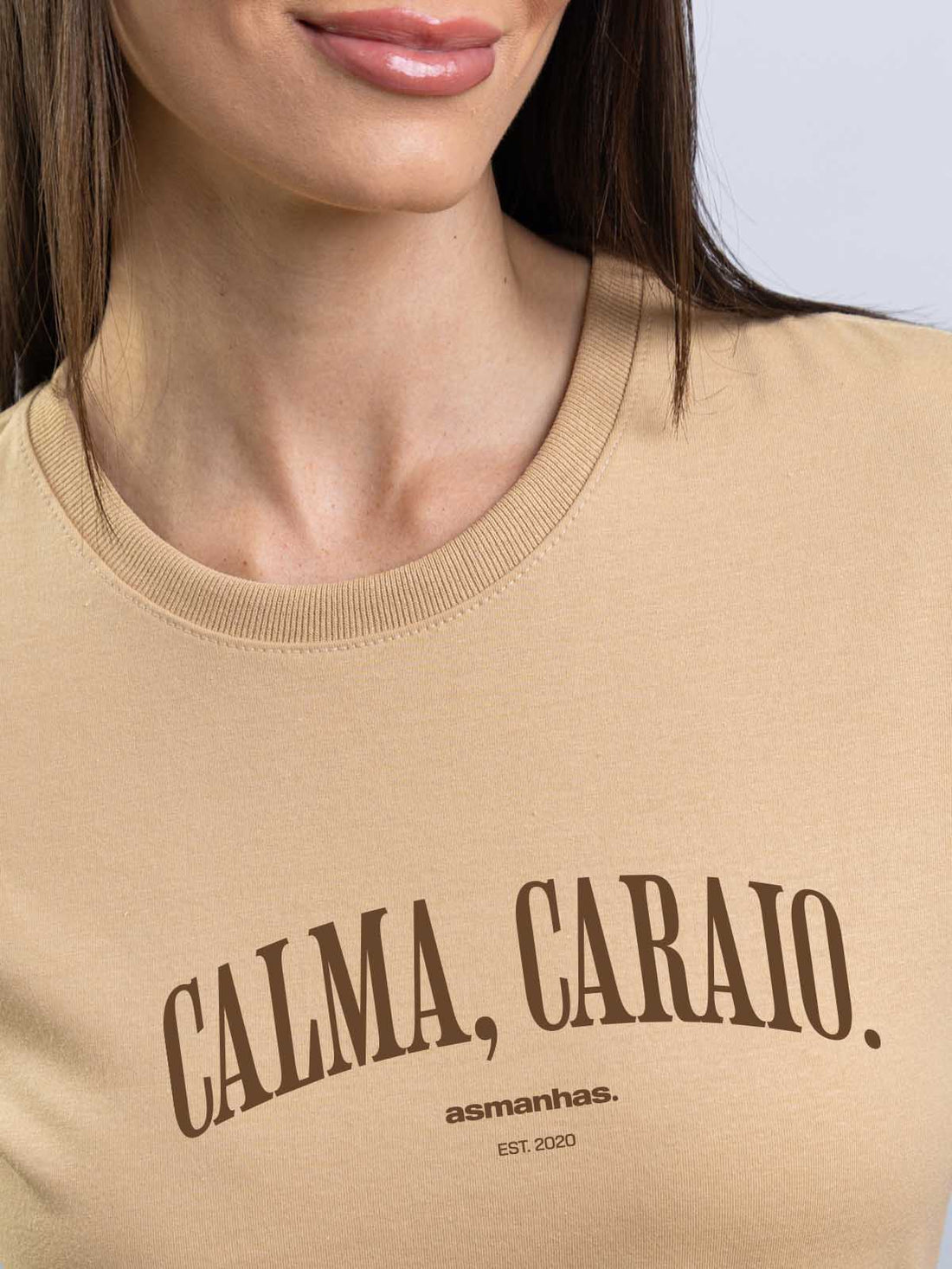 Camiseta Feminina Calma Caraio Nova Asmanhas Liquida