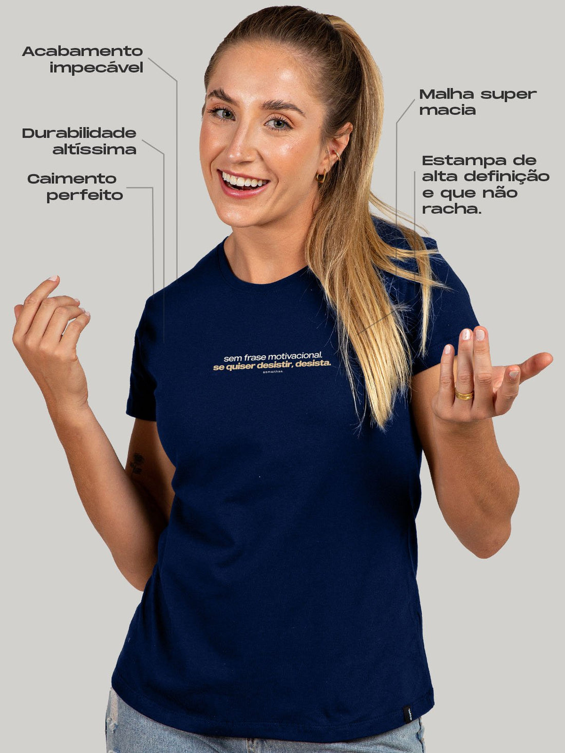 Camiseta Feminina Sem Frase Motivacional Asmanhas