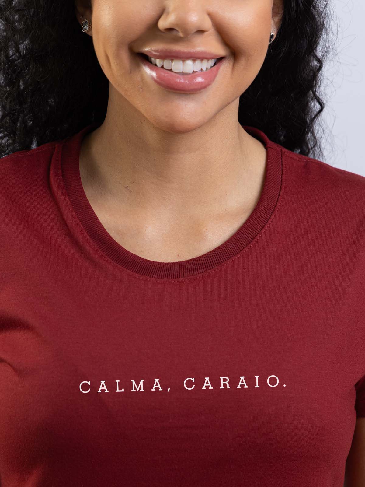 Camiseta Feminina Calma Caraio Minimalista Asmanhas Liquida
