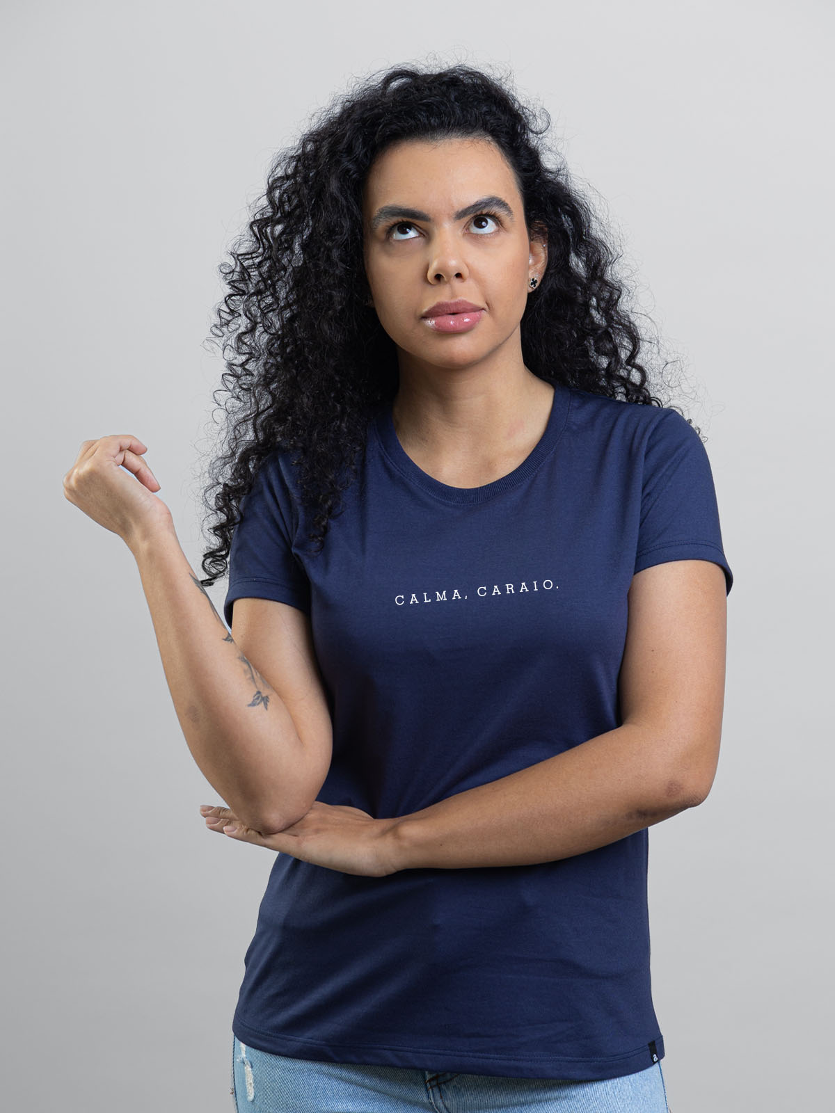 Camiseta Feminina Calma Caraio Minimalista Asmanhas