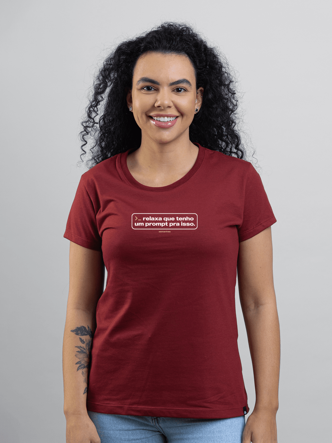 Camiseta Feminina Eu Tenho Um Prompt Asmanhas