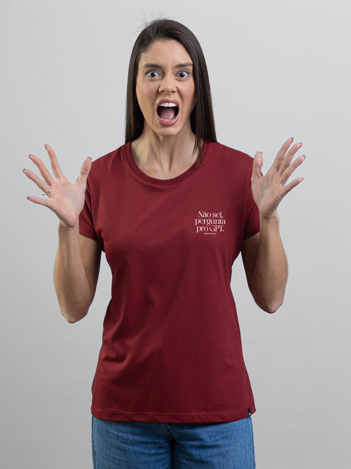 Camiseta Feminina Pergunta pro GPT Asmanhas