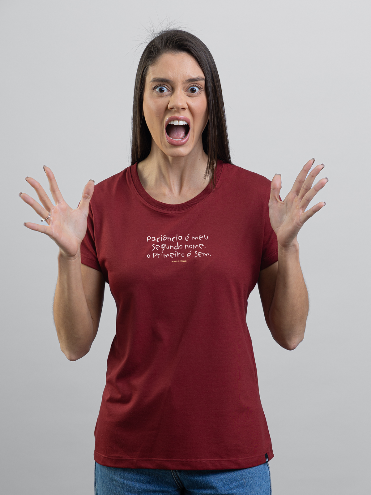 Camiseta Feminina Paciência Segundo Nome Asmanhas