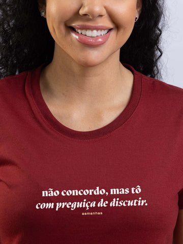 Camiseta Feminina Preguiça de Discutir Asmanhas