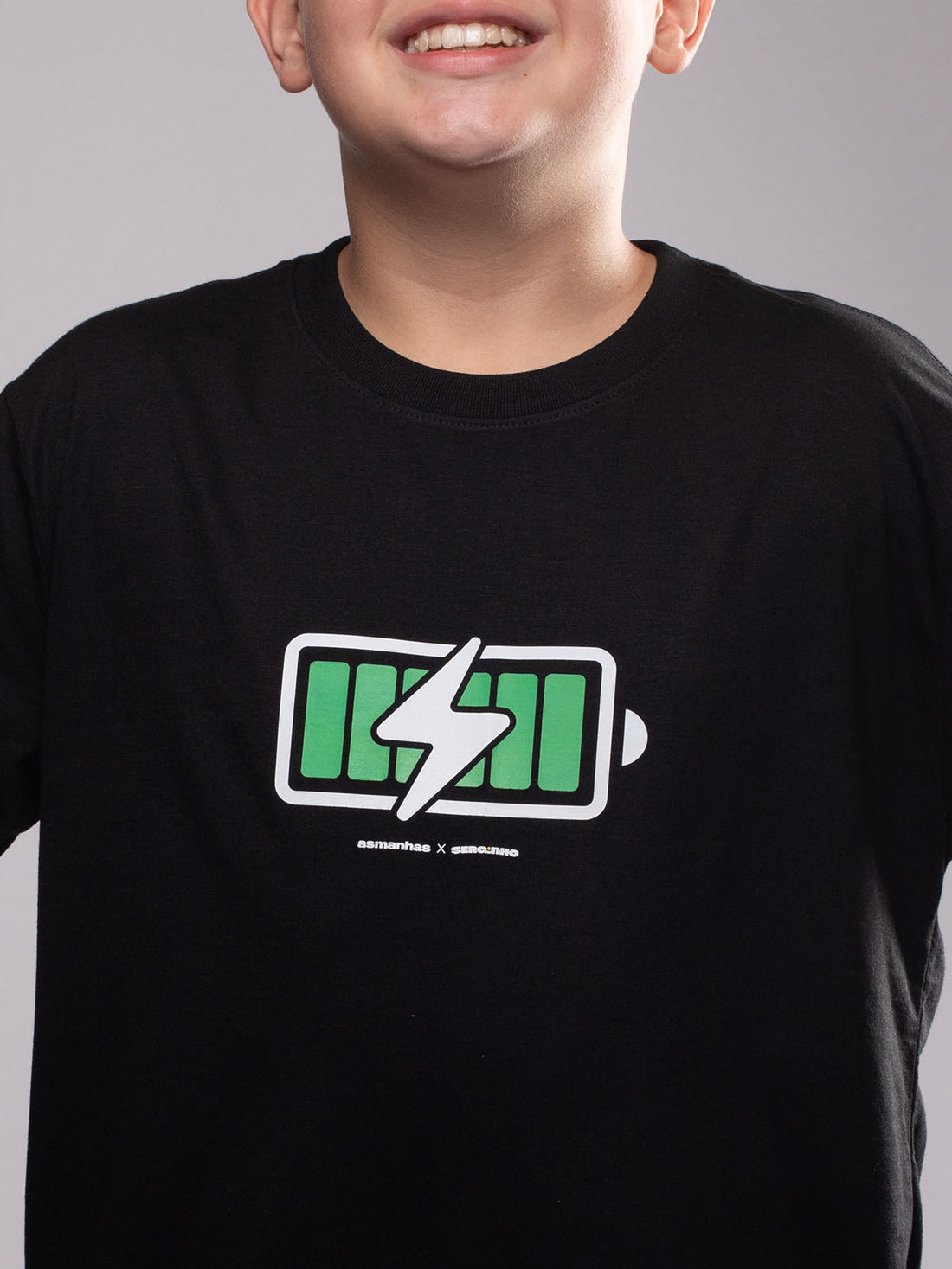 Camiseta Infantil Bateria Cheia Asmanhas