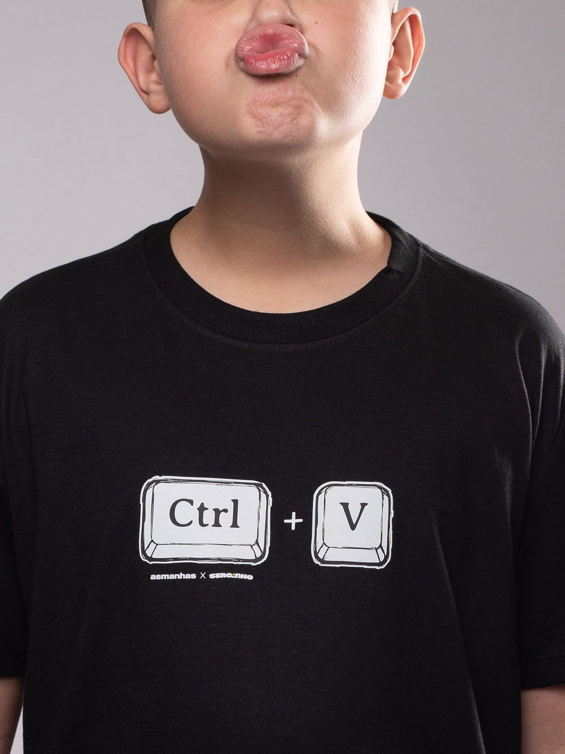 Camiseta Infantil Ctrl + V Asmanhas