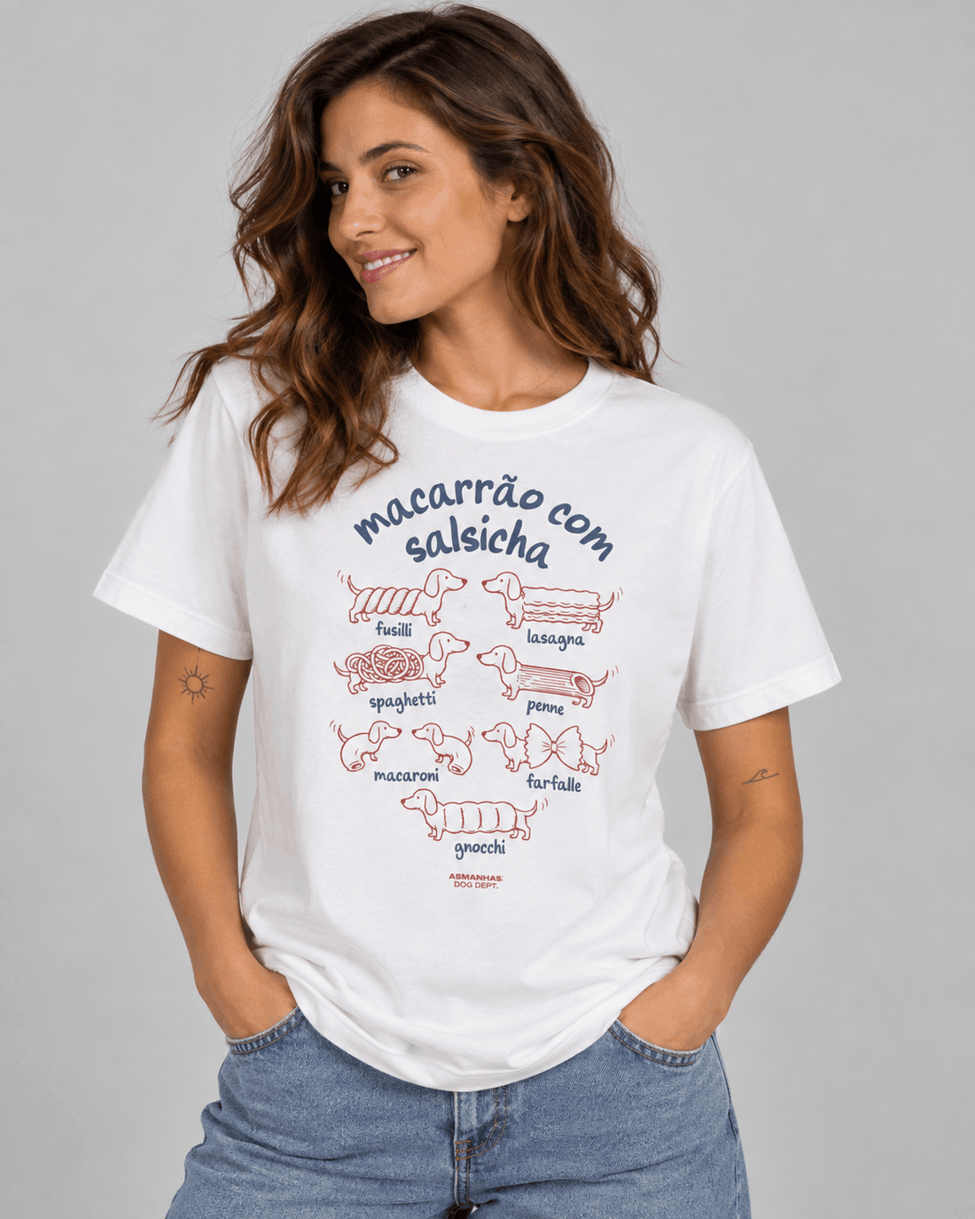 Camiseta Macarrão Com Salsicha Asmanhas