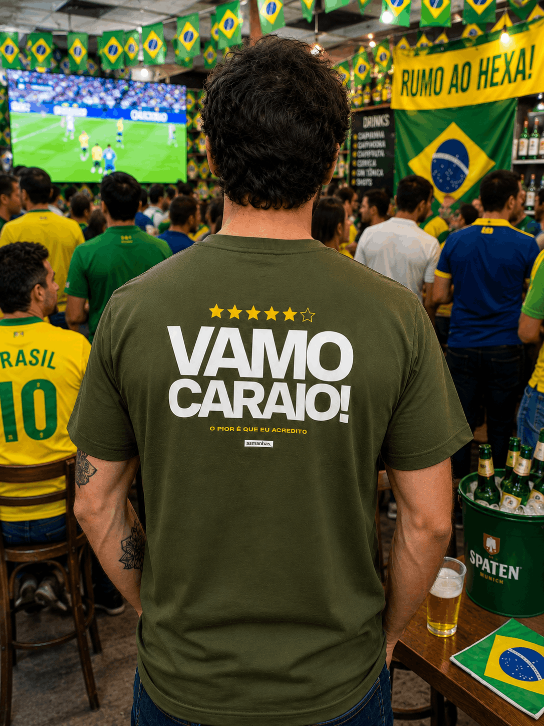 Camiseta Copa Vamo Caraio Costas Asmanhas