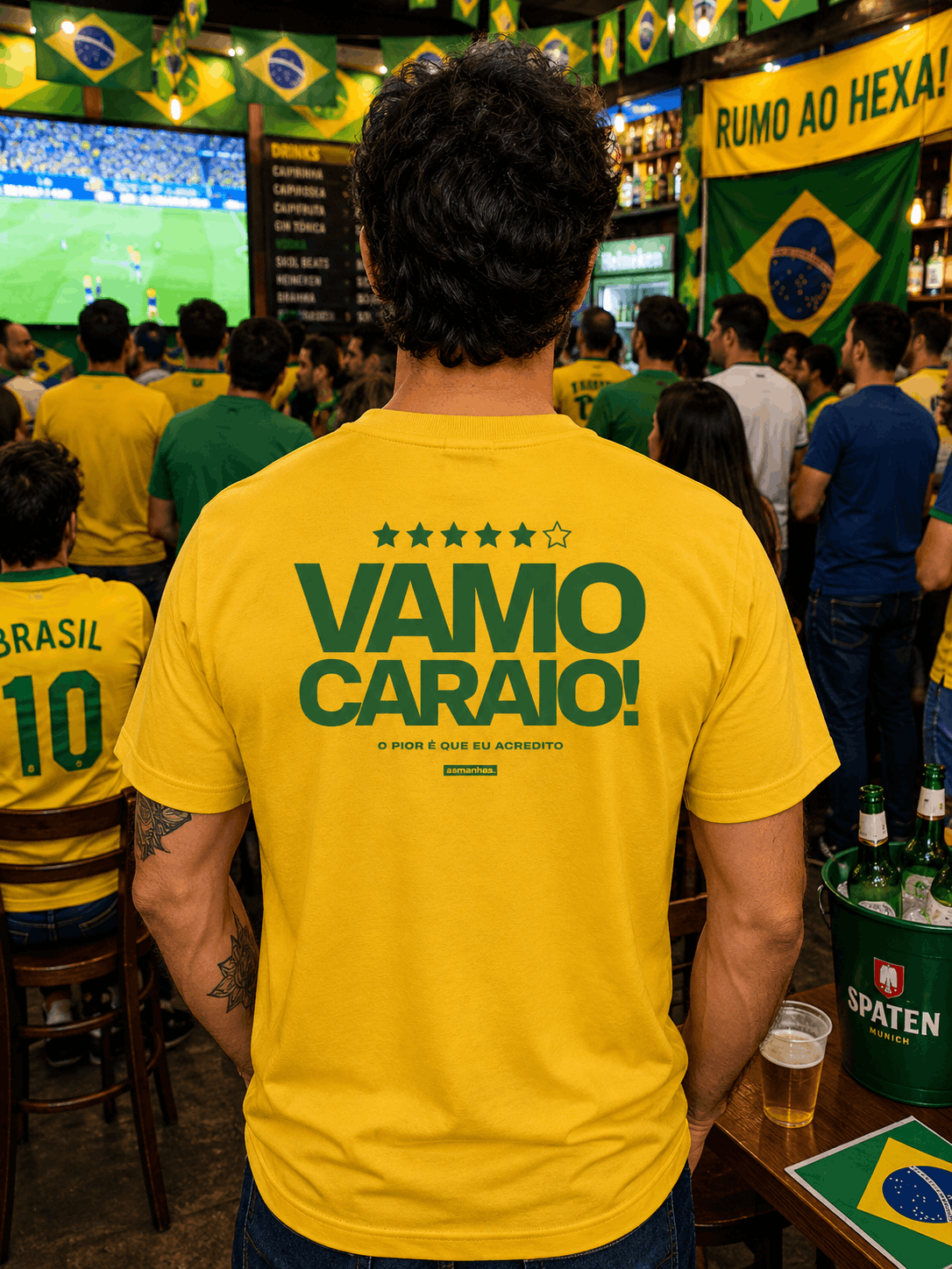 Camiseta Copa Vamo Caraio Costas Asmanhas