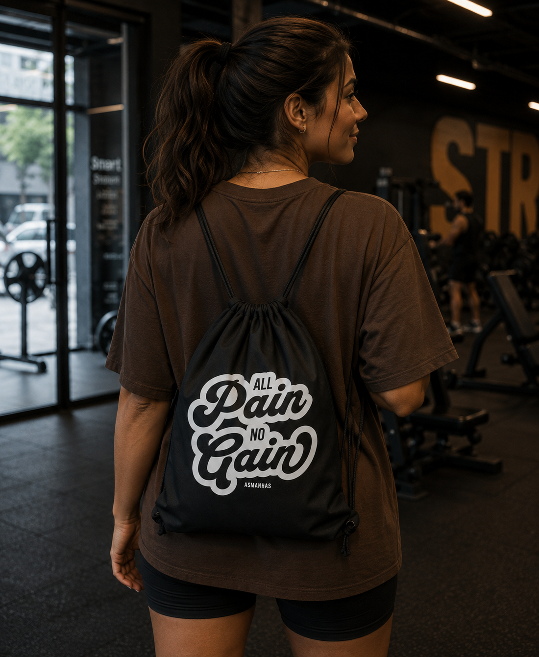 Sacola All Pain No Gain Preta Asmanhas