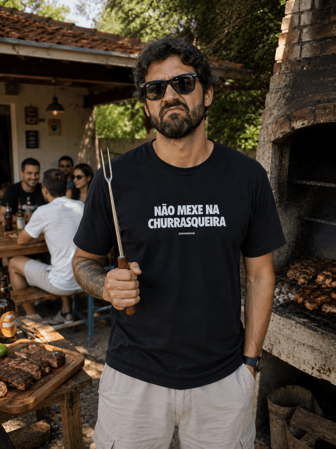 Camiseta Não Mexe na Churrasqueira Asmanhas