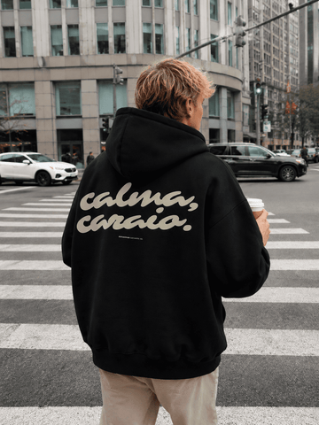 Casaco de Moletom Calma Caraio Costas  Asmanhas