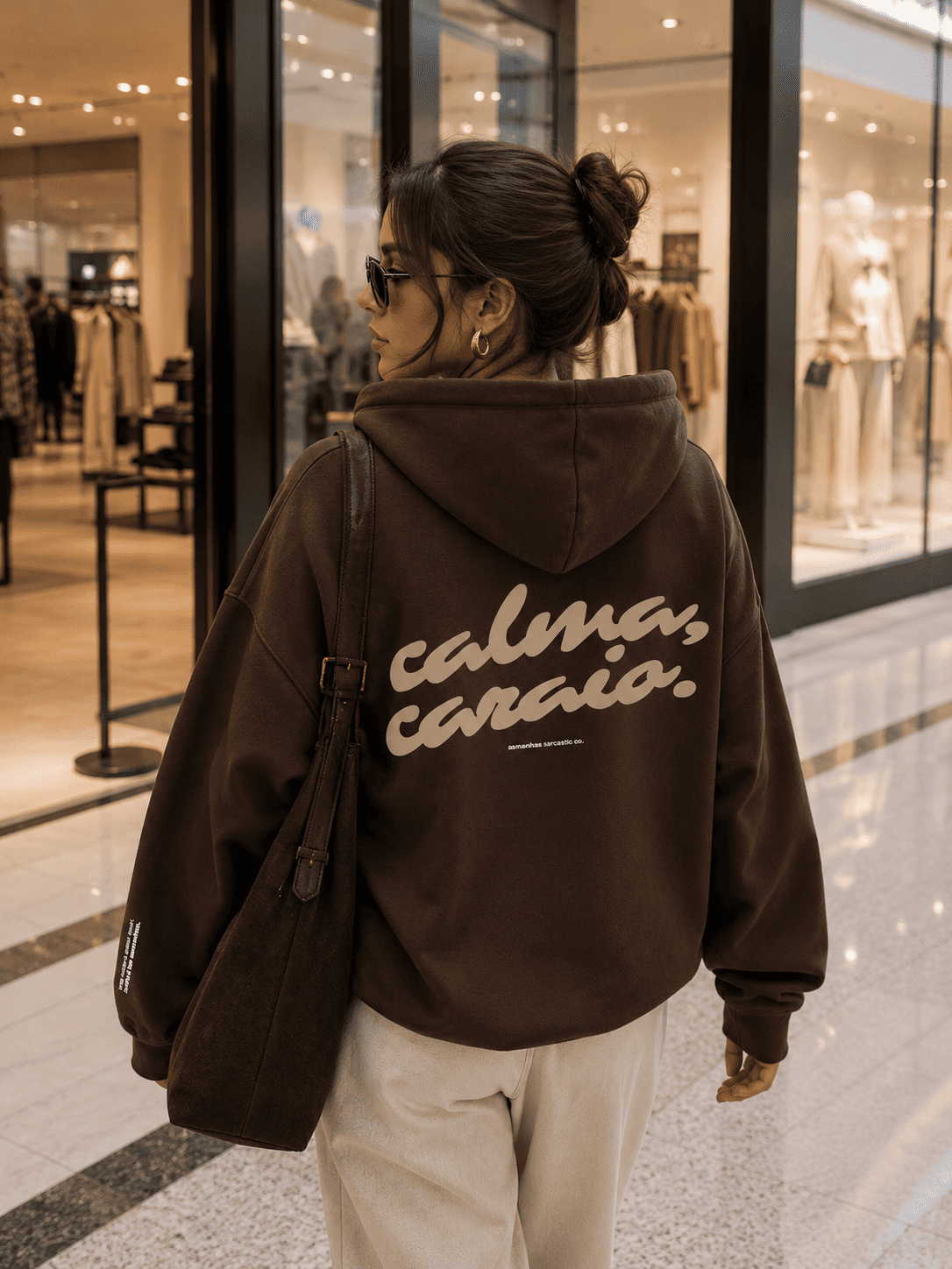 Casaco de Moletom Calma Caraio Costas  Asmanhas