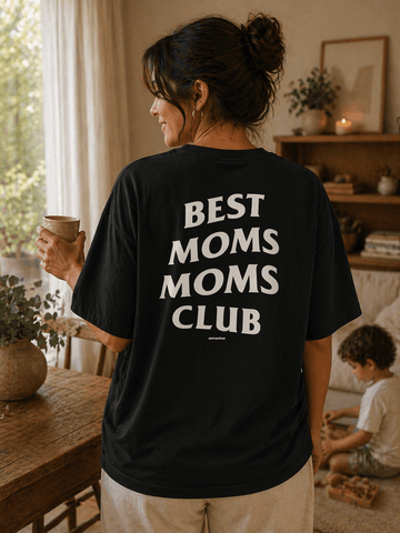 Camiseta Oversized Best Moms Club Asmanhas