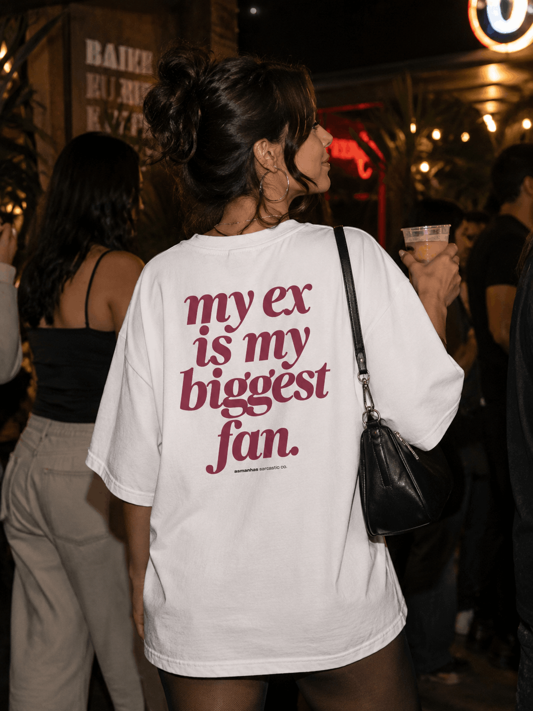Camiseta Oversized My Ex Is My Biggest Fan Asmanhas