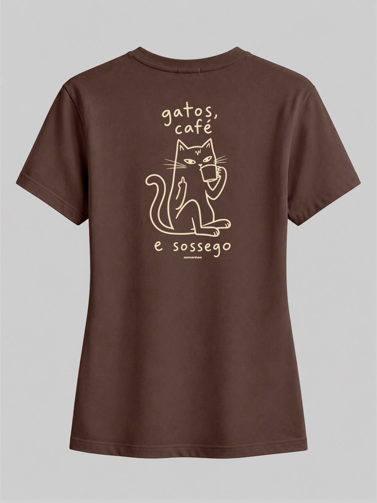 Camiseta Feminina Gatos Café e Sossego Asmanhas