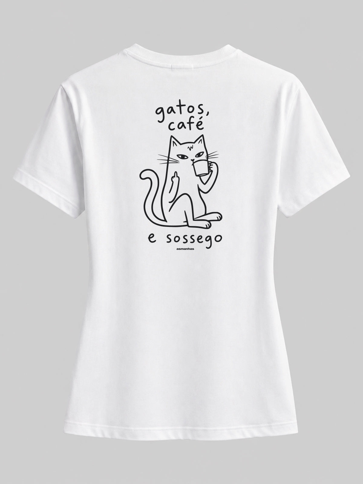 Camiseta Feminina Gatos Café e Sossego Asmanhas
