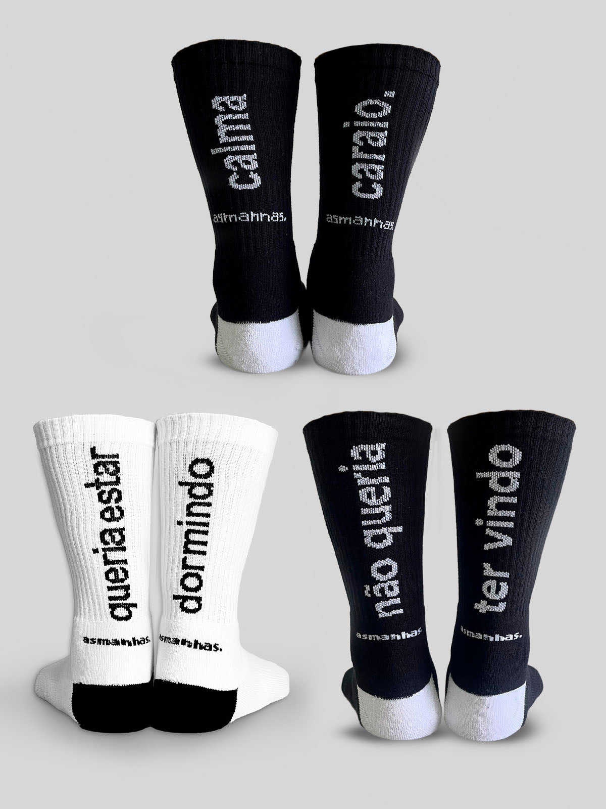 Kit 3 Pares de Meias - Eu vou, Mas Vou Obrigado - Asmanhas