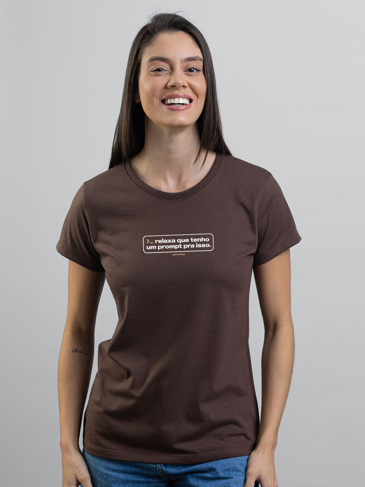 Camiseta Feminina Eu Tenho Um Prompt Asmanhas