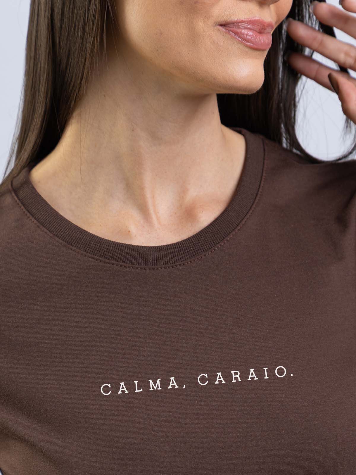 Camiseta Feminina Calma Caraio Minimalista Asmanhas
