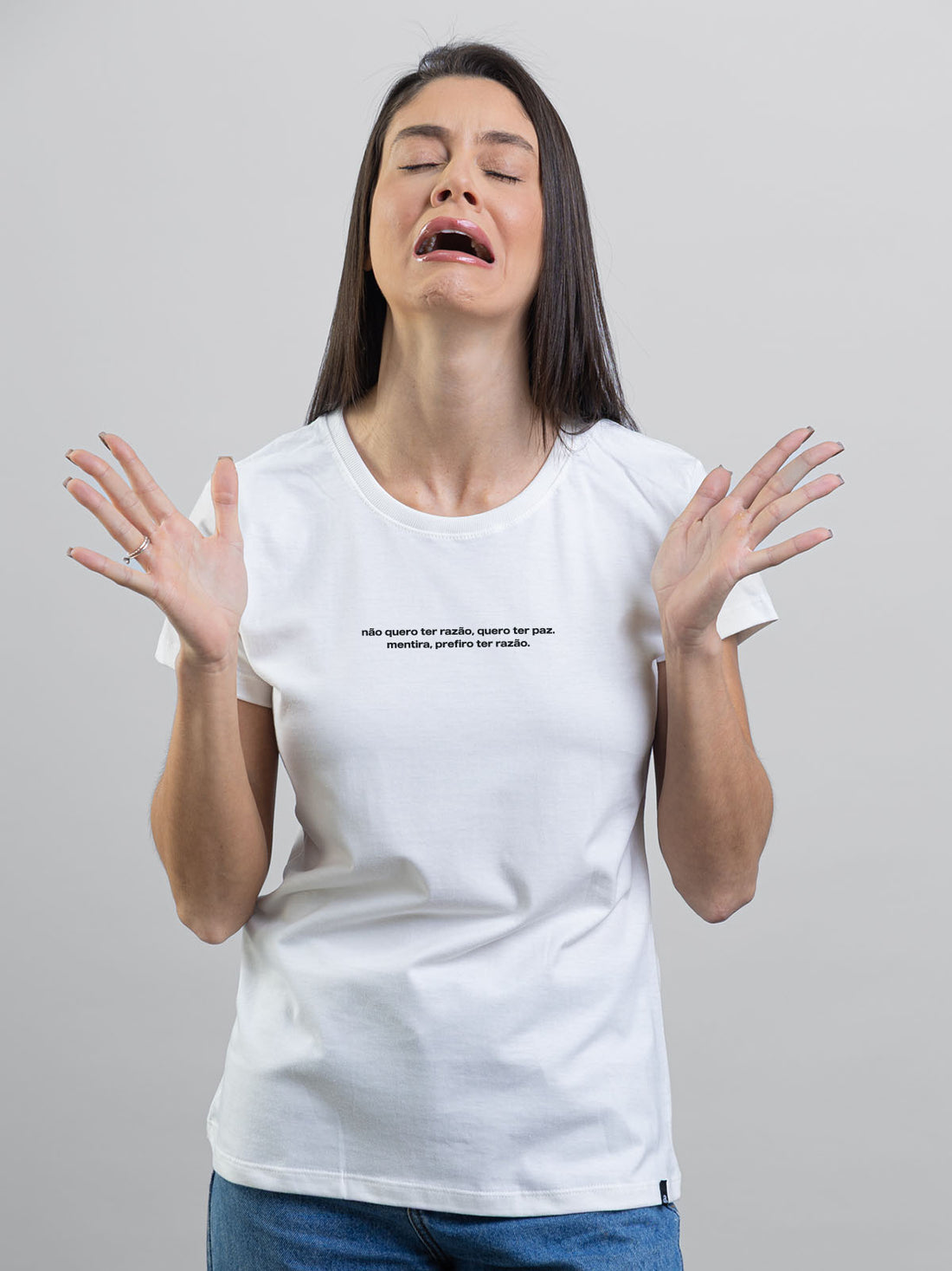 Camiseta Feminina Prefiro ter Razão Minimalista Asmanhas