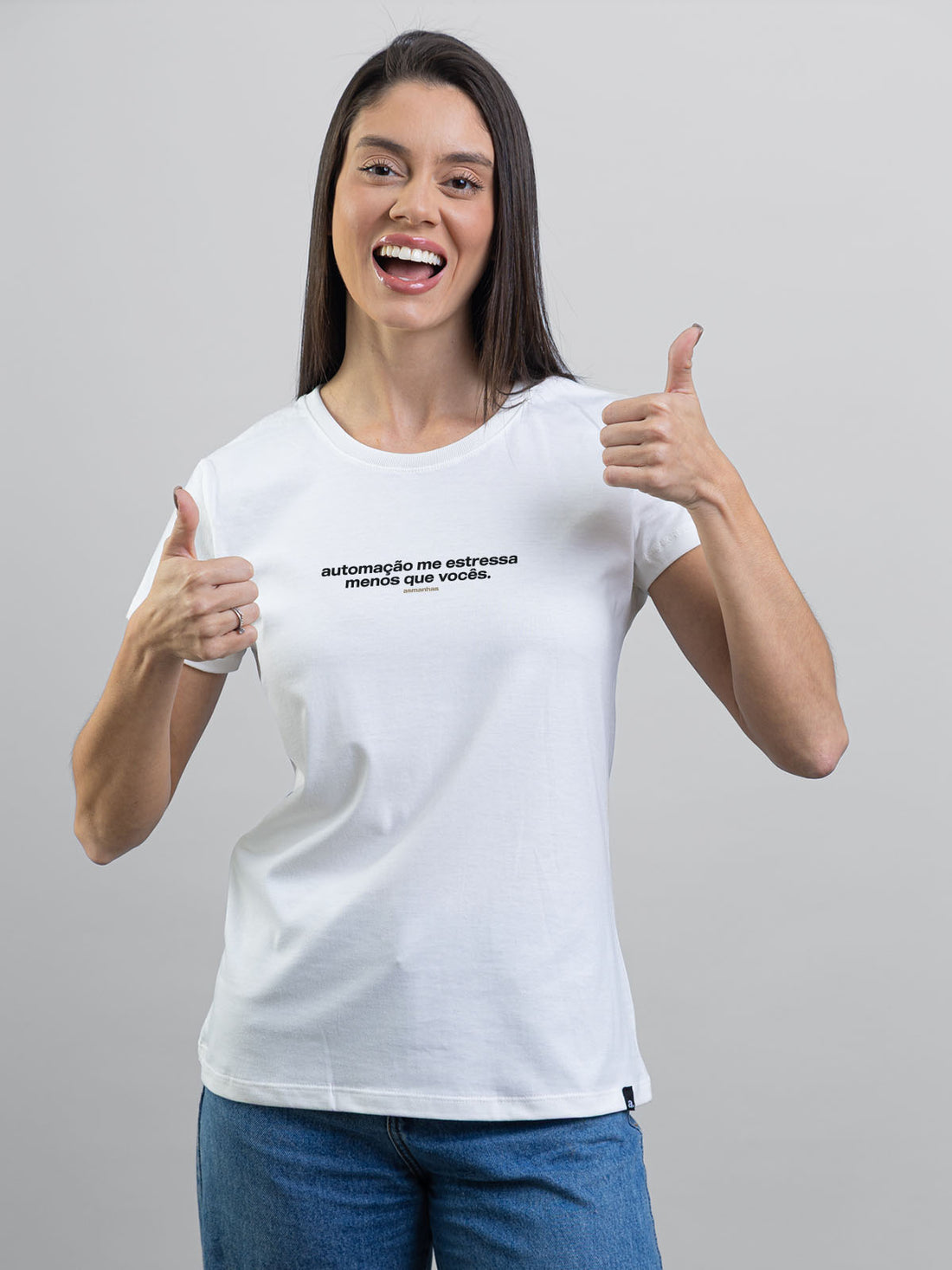 Camiseta Feminina Automação Me Estressa Asmanhas