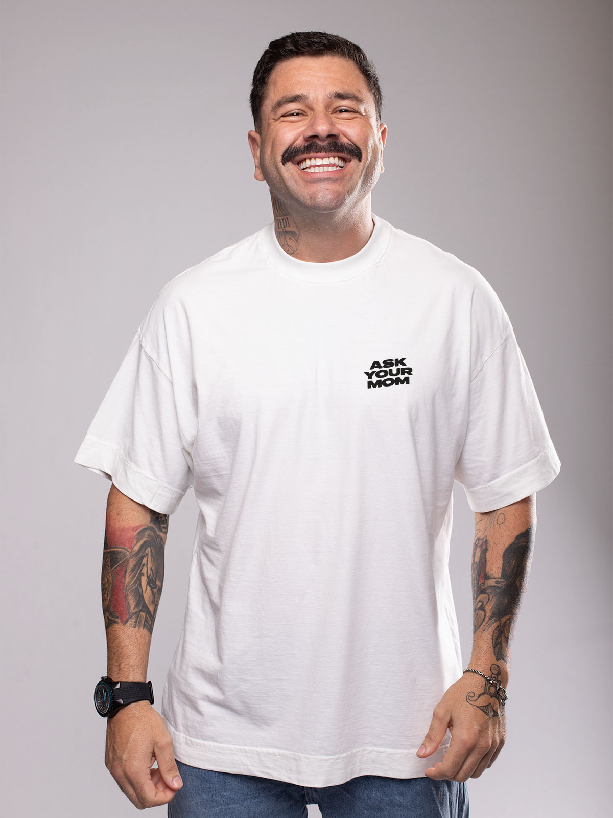 Camiseta Oversized Pergunta pra Tua Mãe Asmanhas
