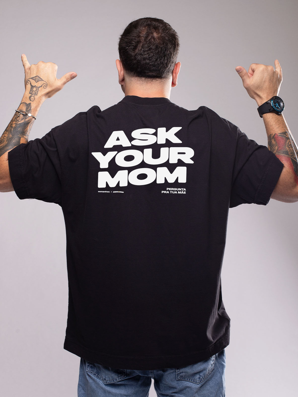 Camiseta Oversized Pergunta pra Tua Mãe Asmanhas