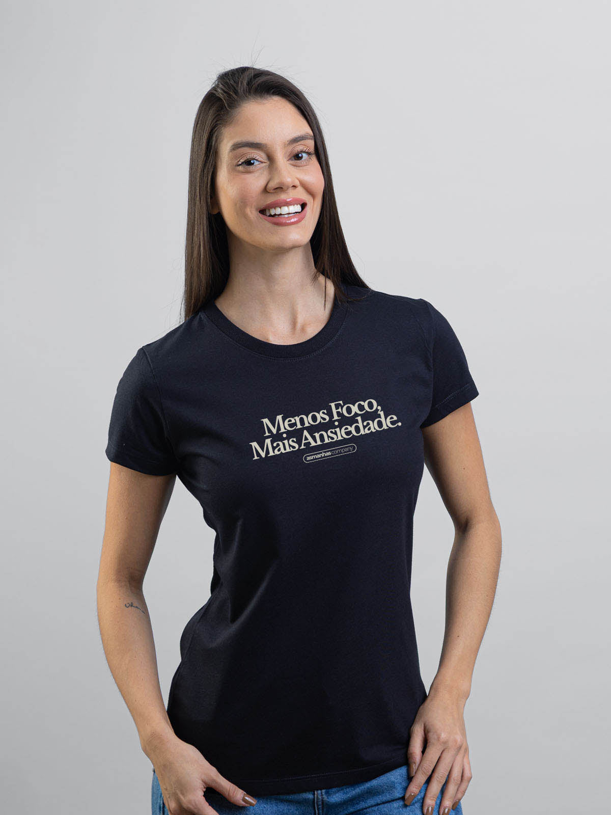 Camiseta Feminina Menos Foco Mais Ansiedade Asmanhas