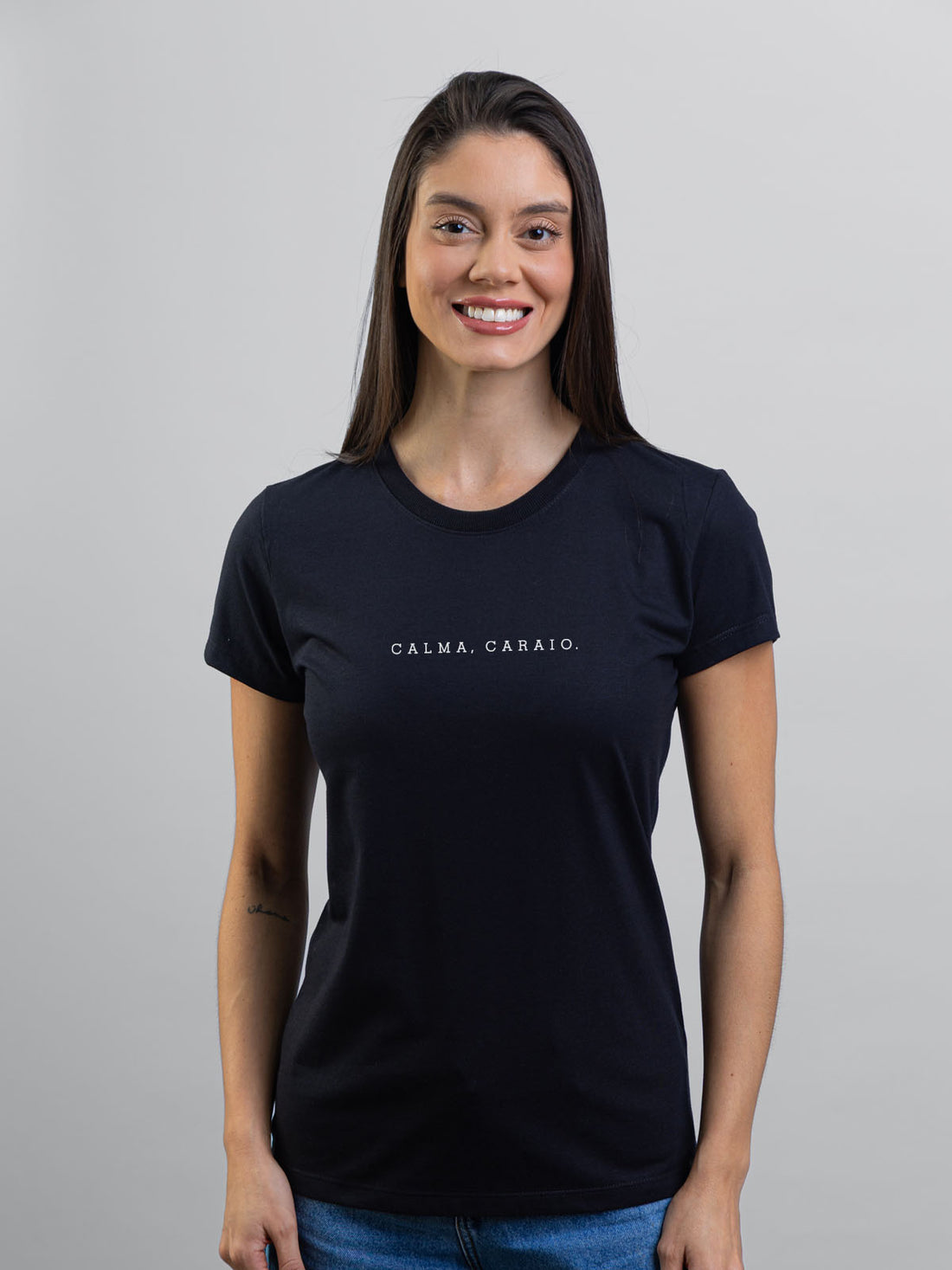 Camiseta Feminina Calma Caraio Minimalista Asmanhas