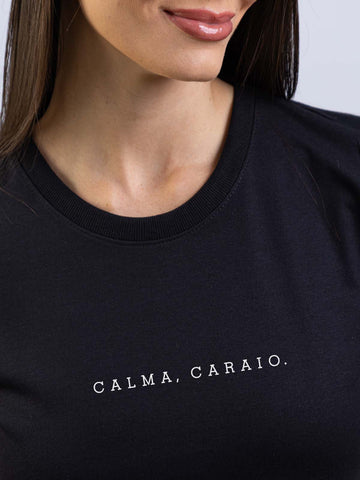 Camiseta Feminina Calma Caraio Minimalista Asmanhas