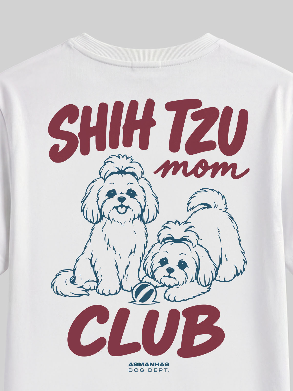 Camiseta Feminina Clube Mãe de Shih Tzu Asmanhas