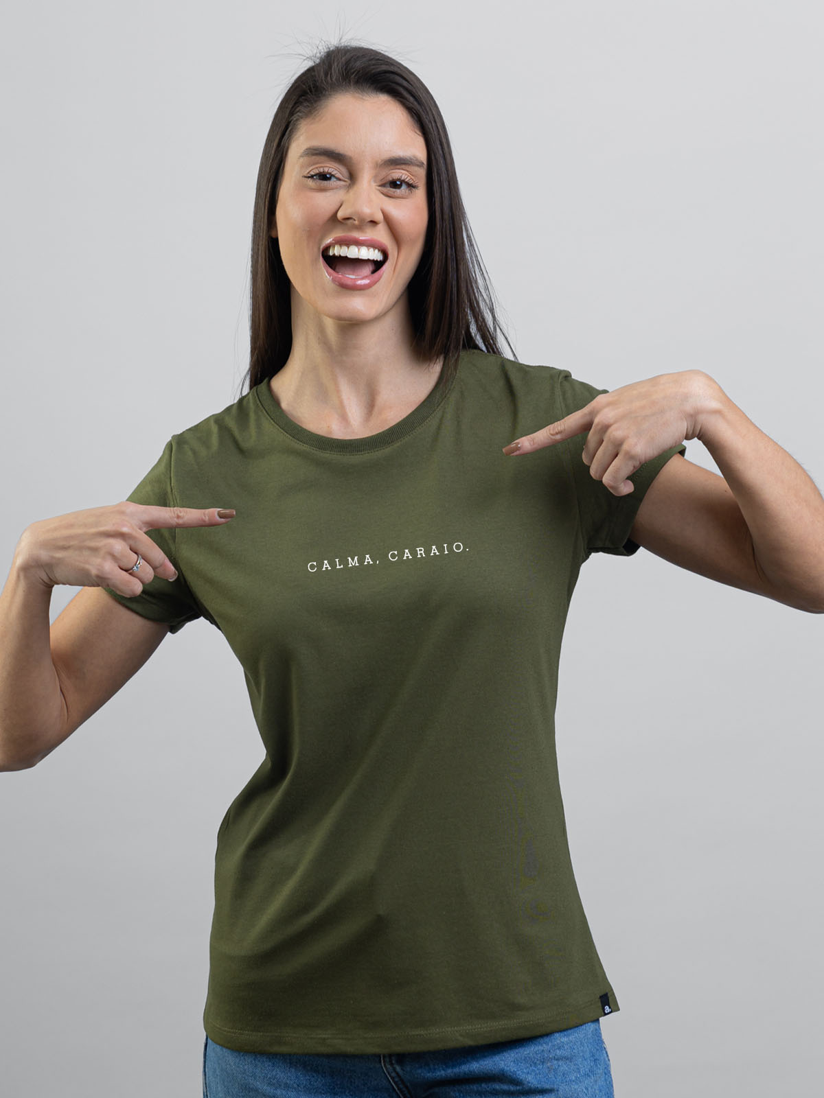 Camiseta Feminina Calma Caraio Minimalista Asmanhas