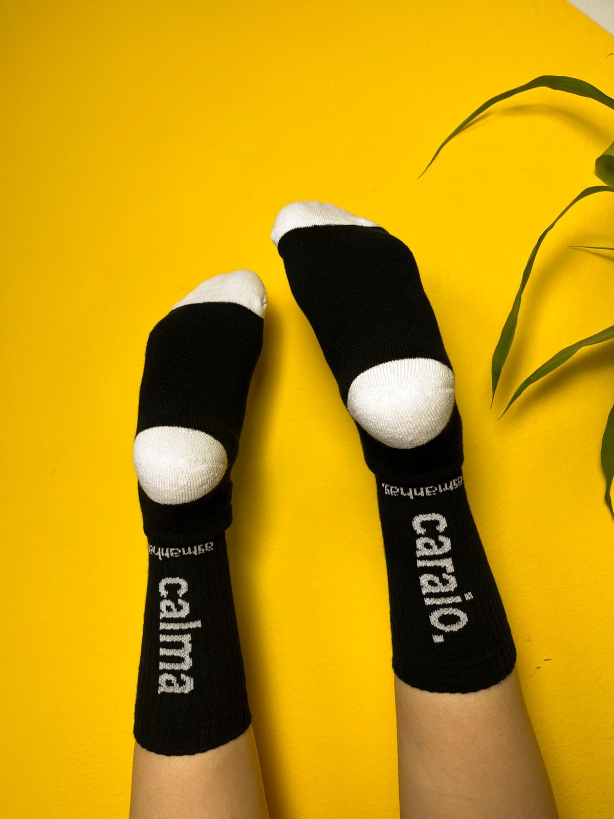 Meia Calma Caraio Asmanhas - Preta