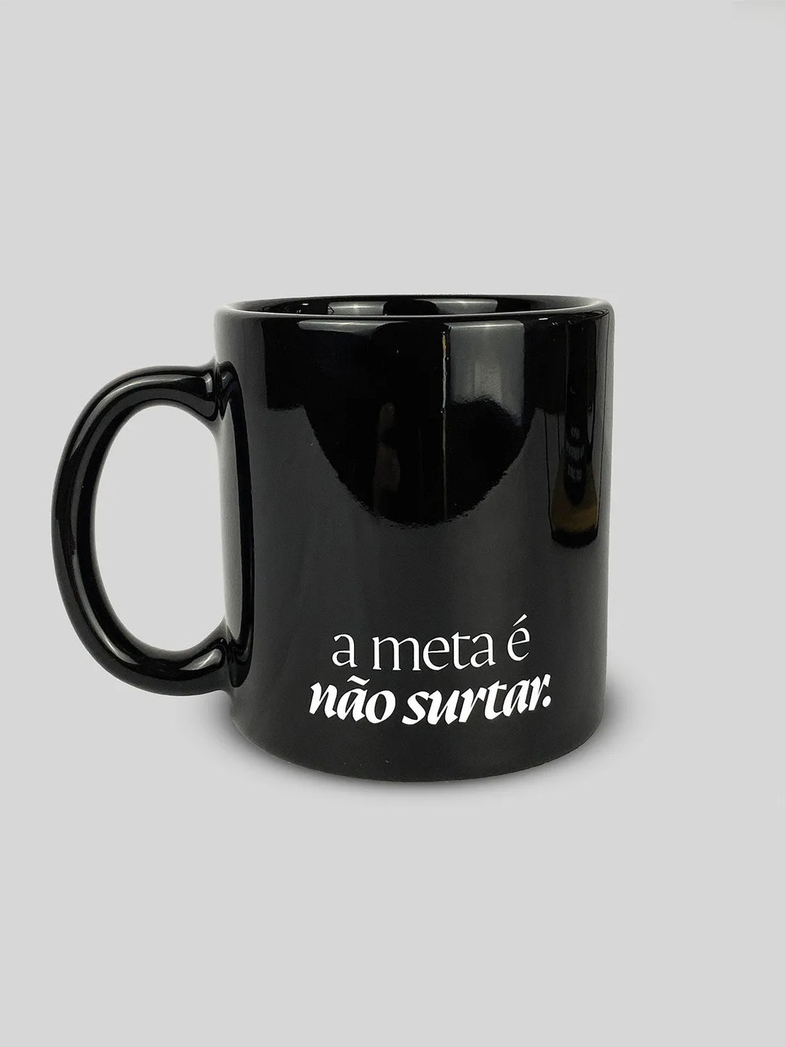 Caneca Meta é Não Surtar Preta Asmanhas