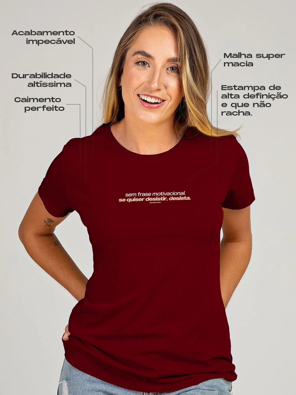 Camiseta Feminina Sem Frase Motivacional Asmanhas