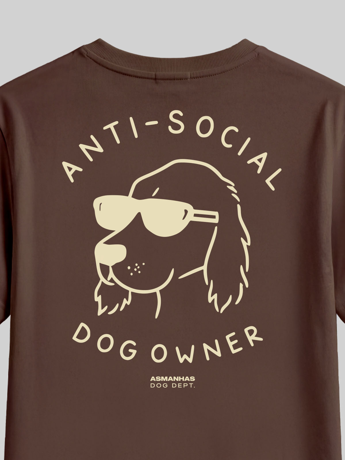 Camiseta Feminina Dono de Cachorro Antissocial Asmanhas