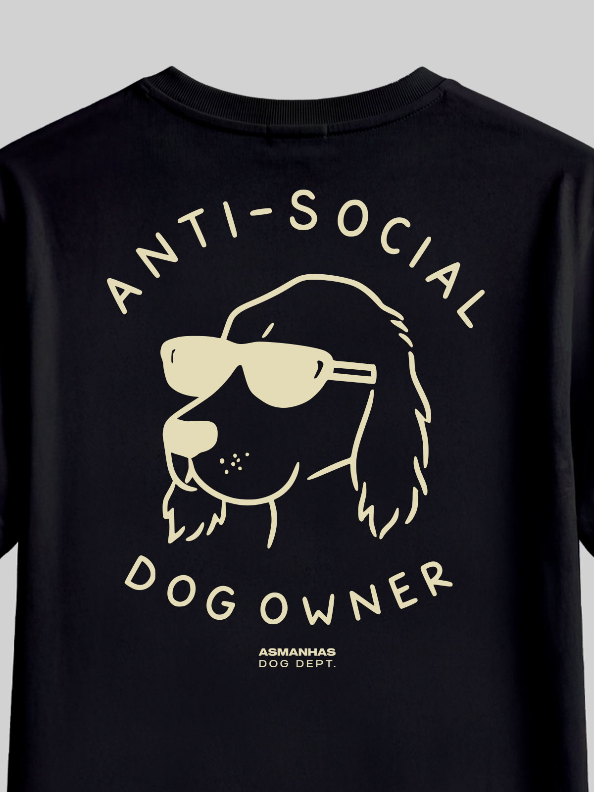 Camiseta Feminina Dono de Cachorro Antissocial Asmanhas